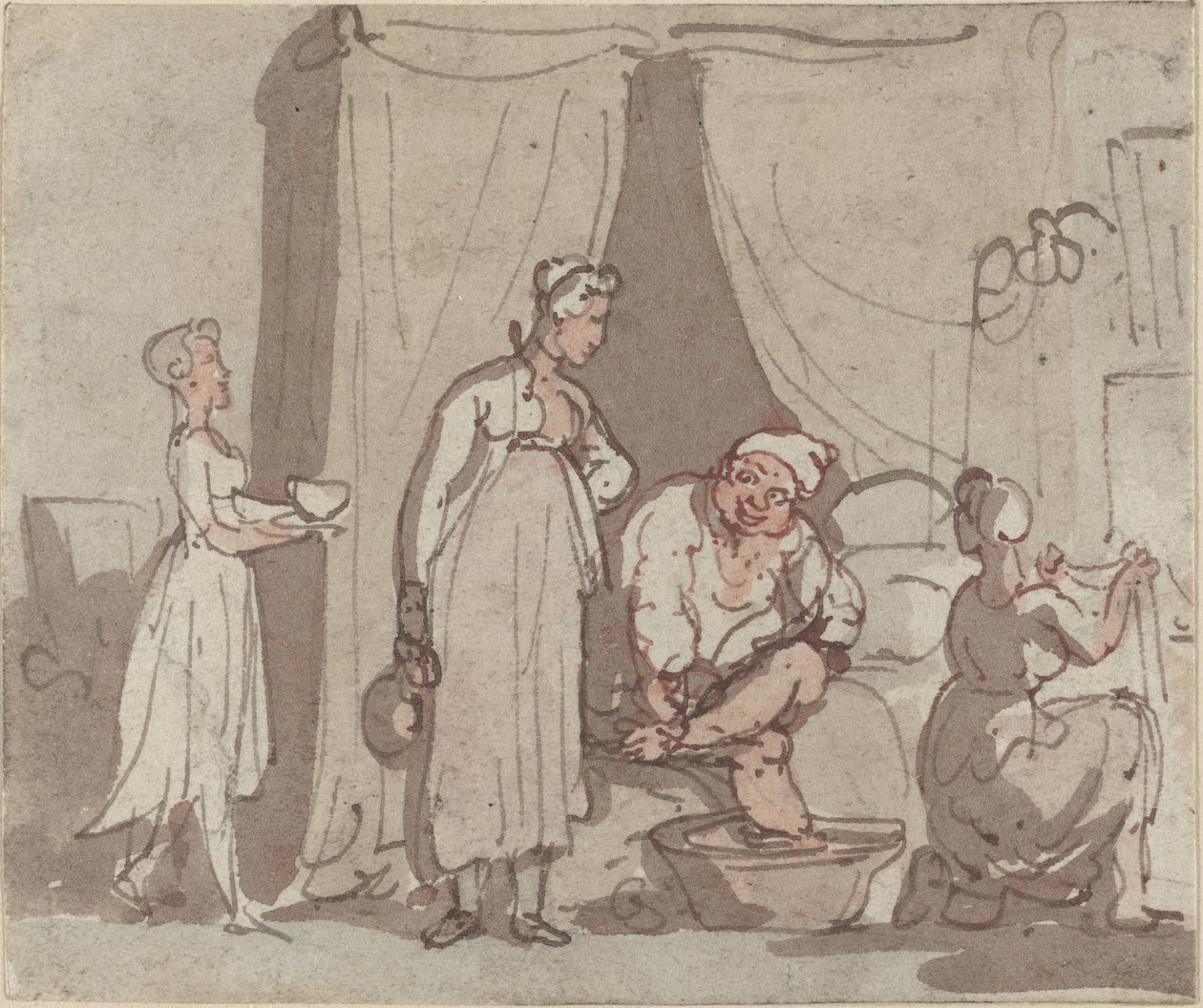 Fodbadet (tørrer ud) af Thomas Rowlandson
