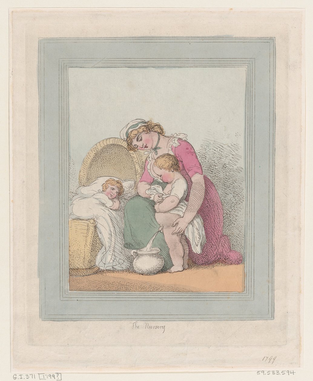 Vuggestuen, 1799., 1799. af Thomas Rowlandson