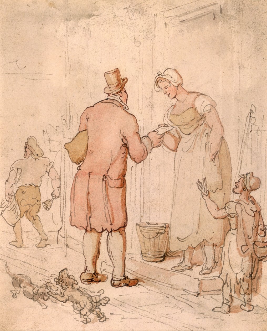 Postbuddet, begyndelsen af 1800-tallet af Thomas Rowlandson
