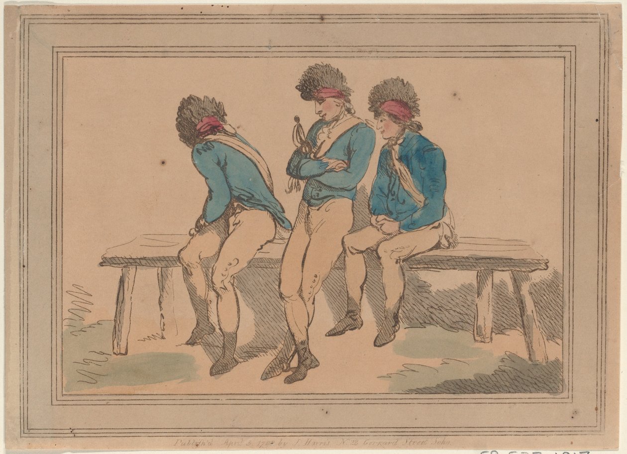 Tre frivillige, 1798., 1798. af Thomas Rowlandson