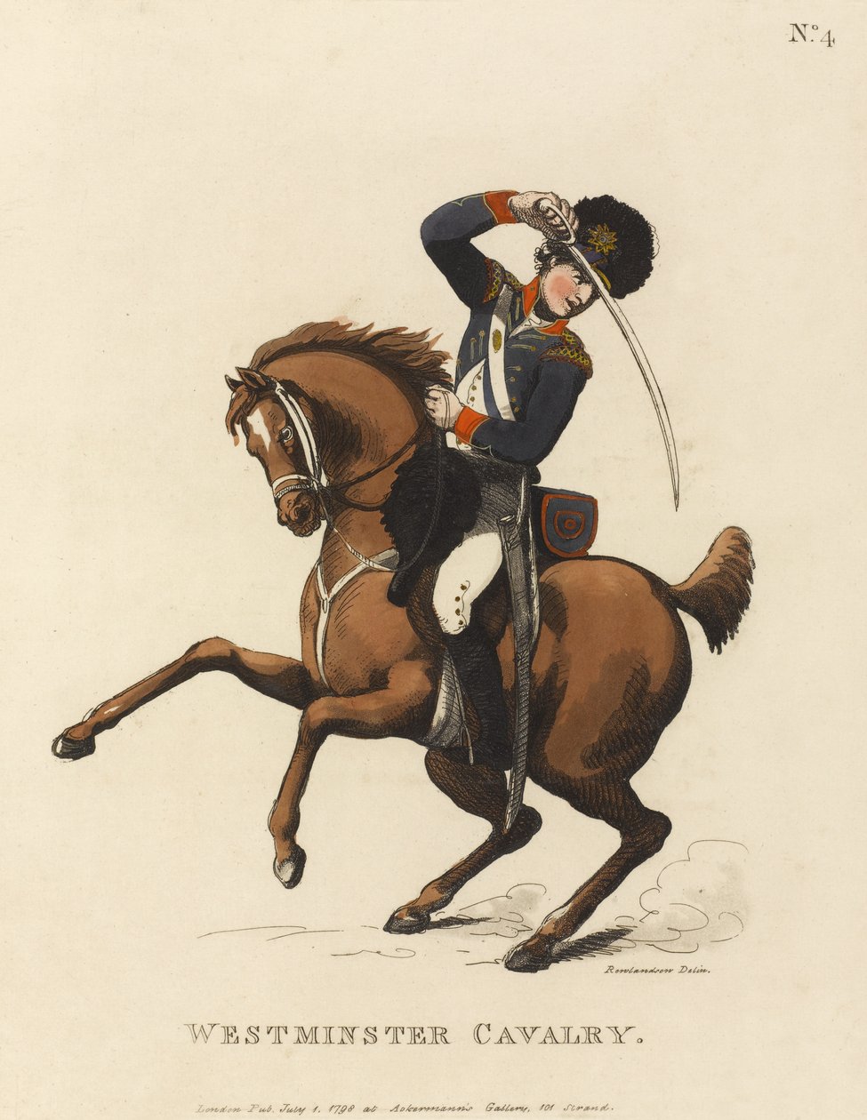 Westminster kavaleri, ca. 1799 (farvet akvatint) af Thomas Rowlandson