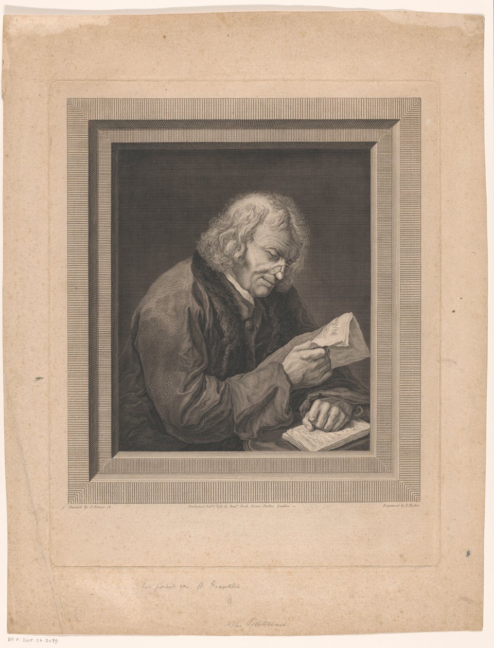 Portret af Benjamin Franklin Politikeren af Thomas Ryder (I)
