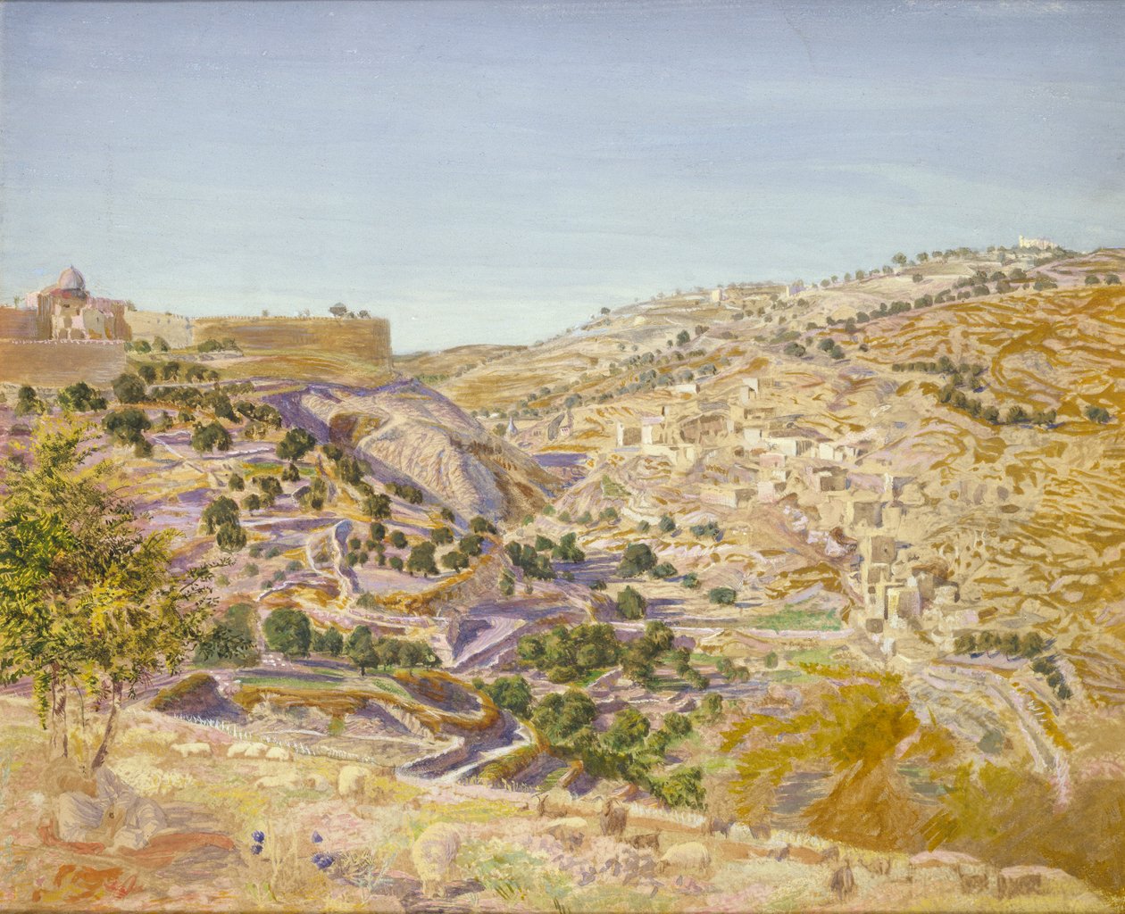 Udsigt over Jerusalem, 1854 af Thomas Seddon