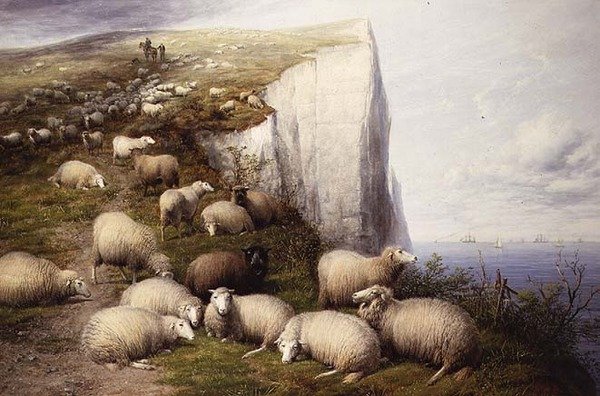 På Kentish Cliffs af Thomas Sidney Cooper