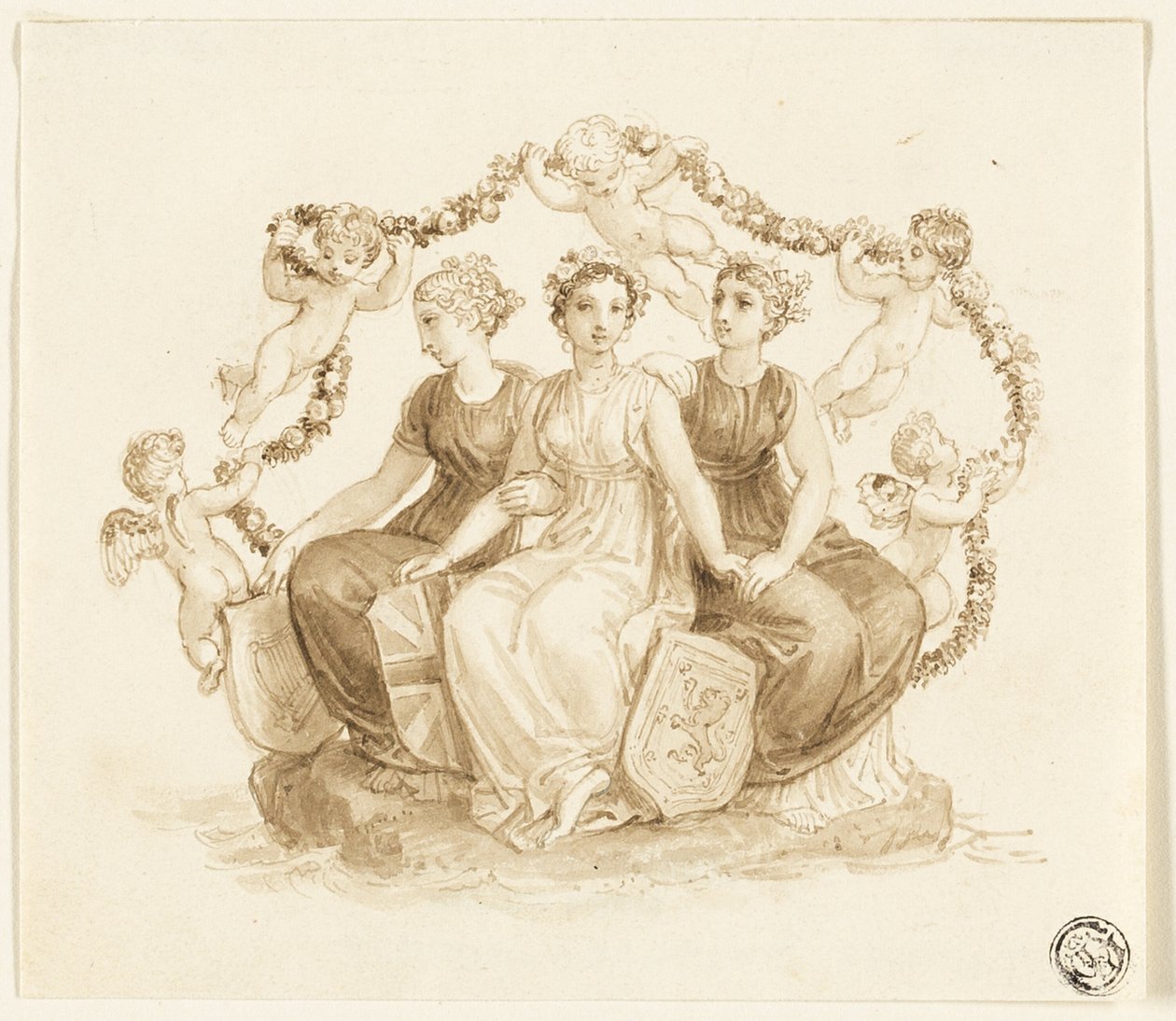 Allegori over England, Skotland og Irland af Thomas Stothard