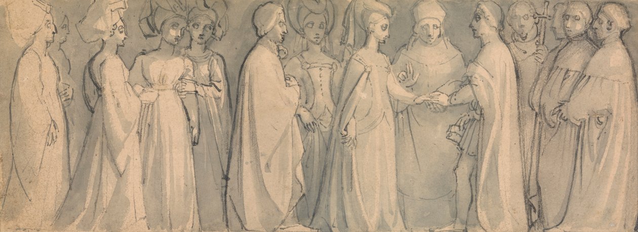 Frise af et middelalderligt bryllup af Thomas Stothard