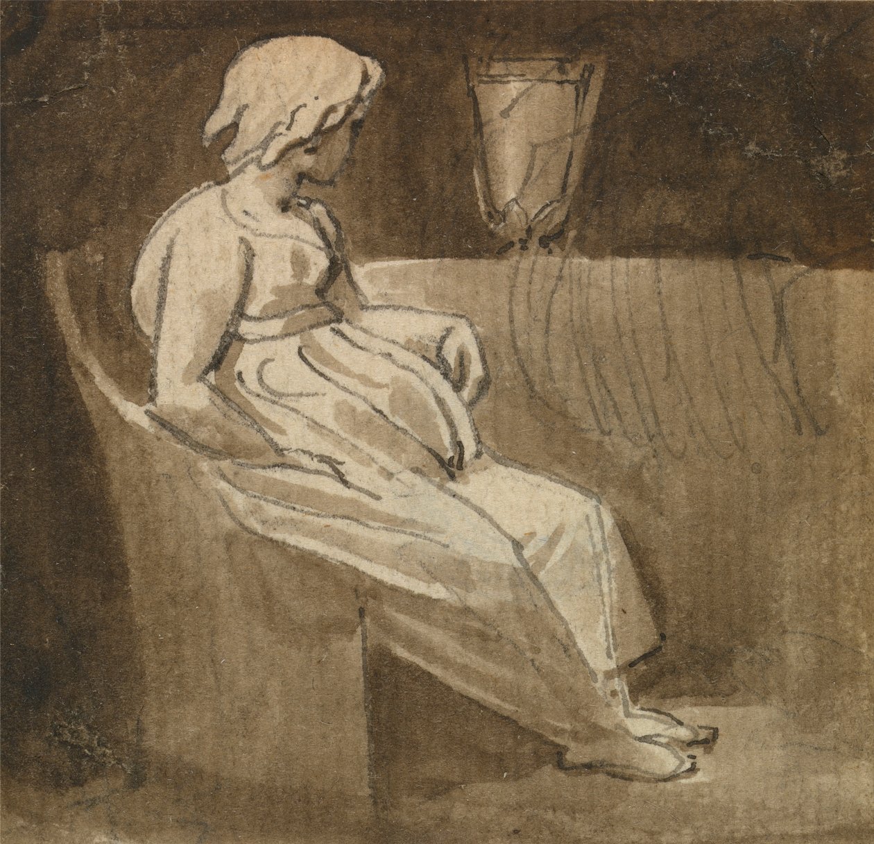 Siddende Pige ved en Urne af Thomas Stothard