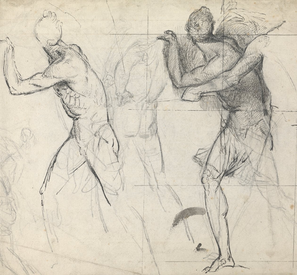 Skitse af klassiske figurer i aktion af Thomas Stothard