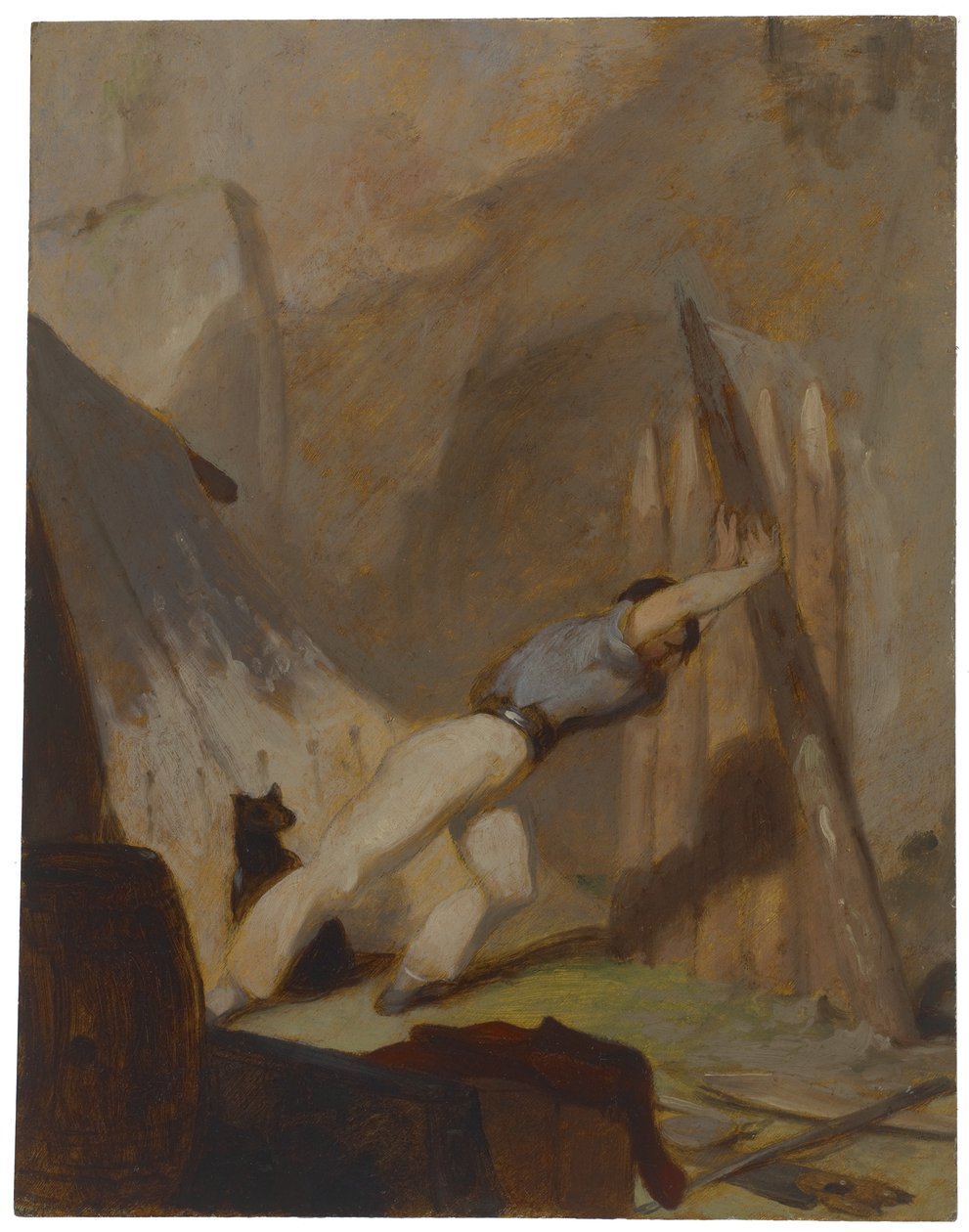 Bygning af et krisecenter, ca. 1856 af Thomas Sully