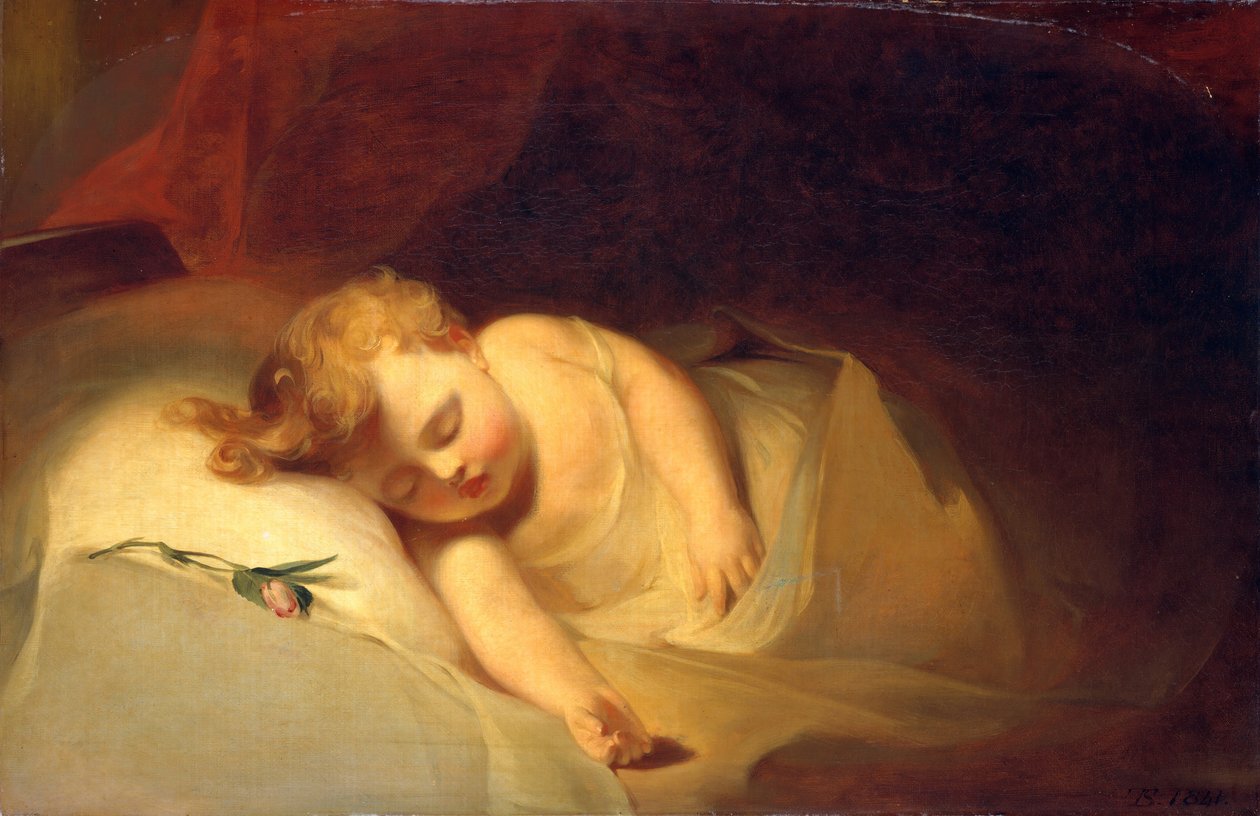 Barnet sover Roseknoppen, 1841. af Thomas Sully