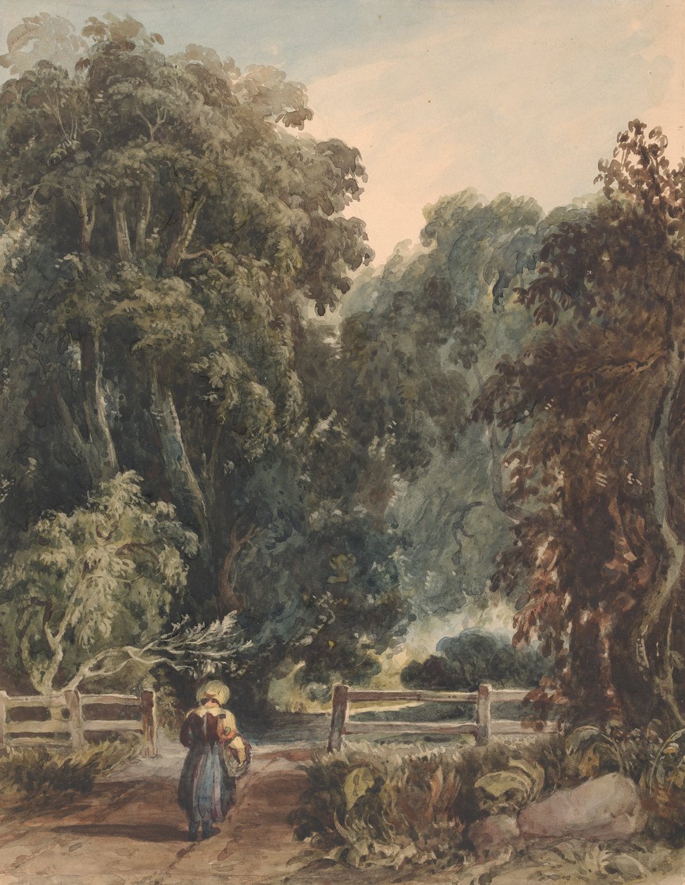 Pige på Lane, kommer ind i skovområde af Thomas Sully
