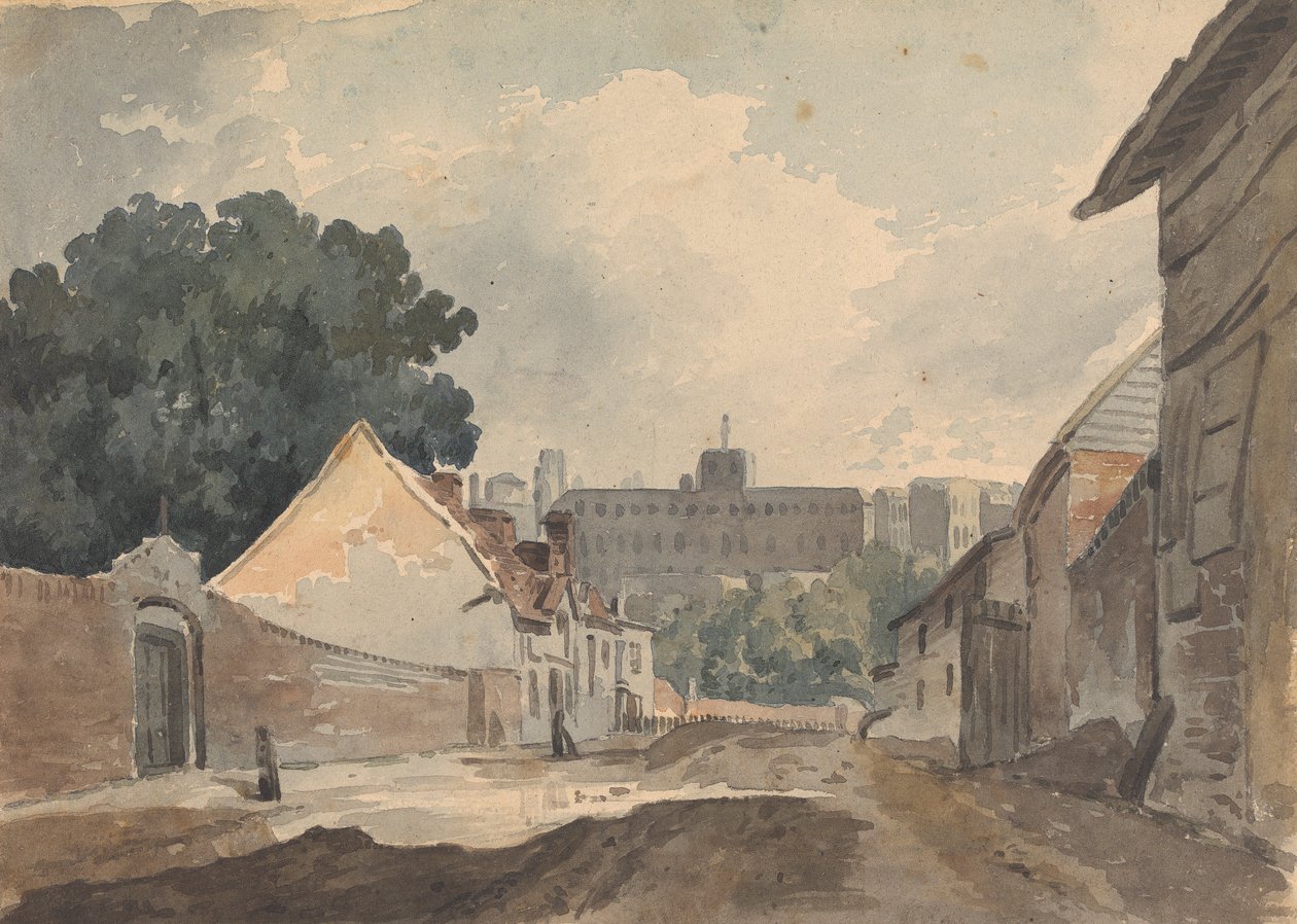 Gadescene, beklædt med bygninger af Thomas Sully