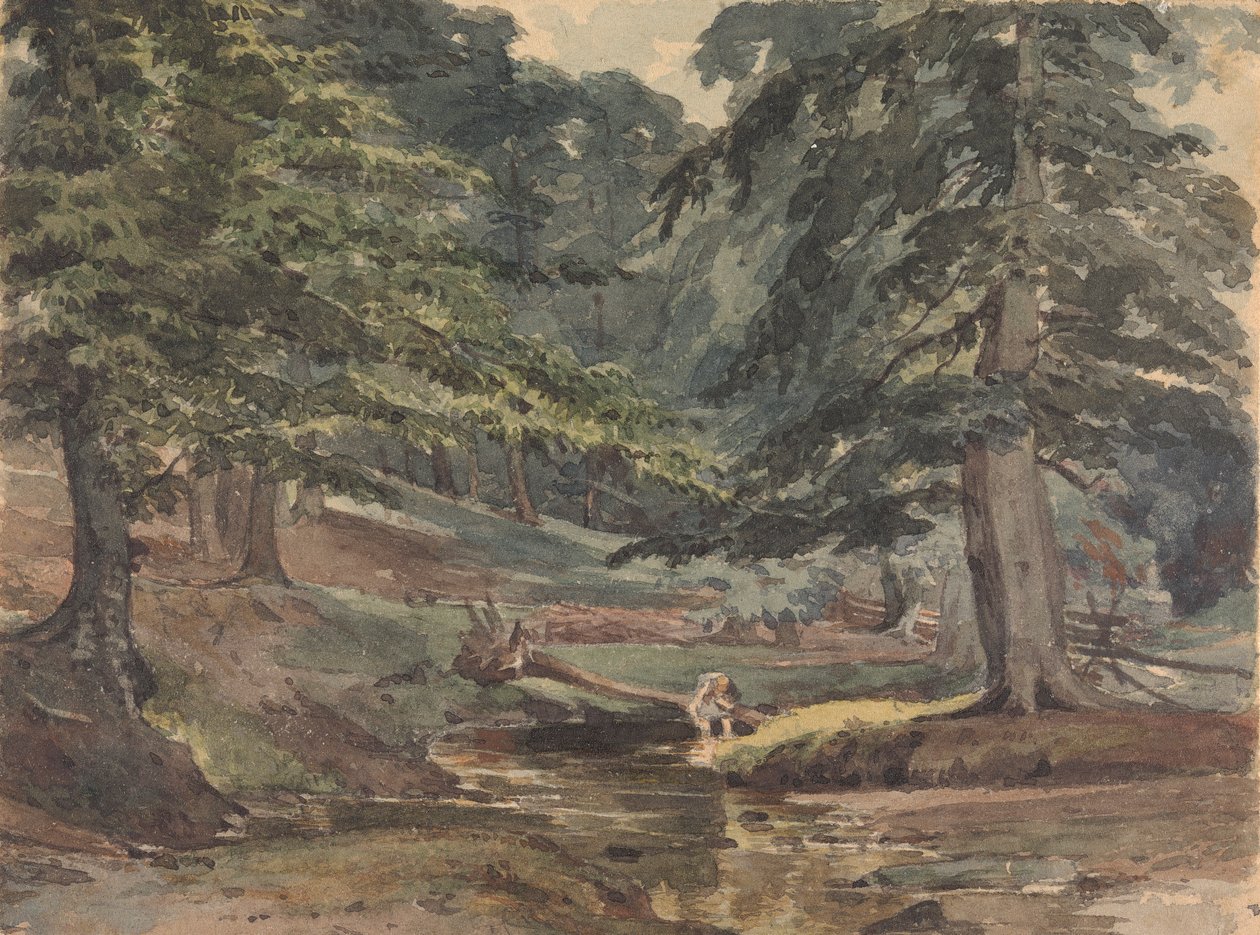 Skovklædt flodscene af Thomas Sully