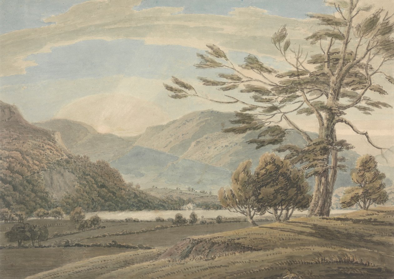 Landskab: Træer, søer og bjerge, Lake District af Thomas Sunderland