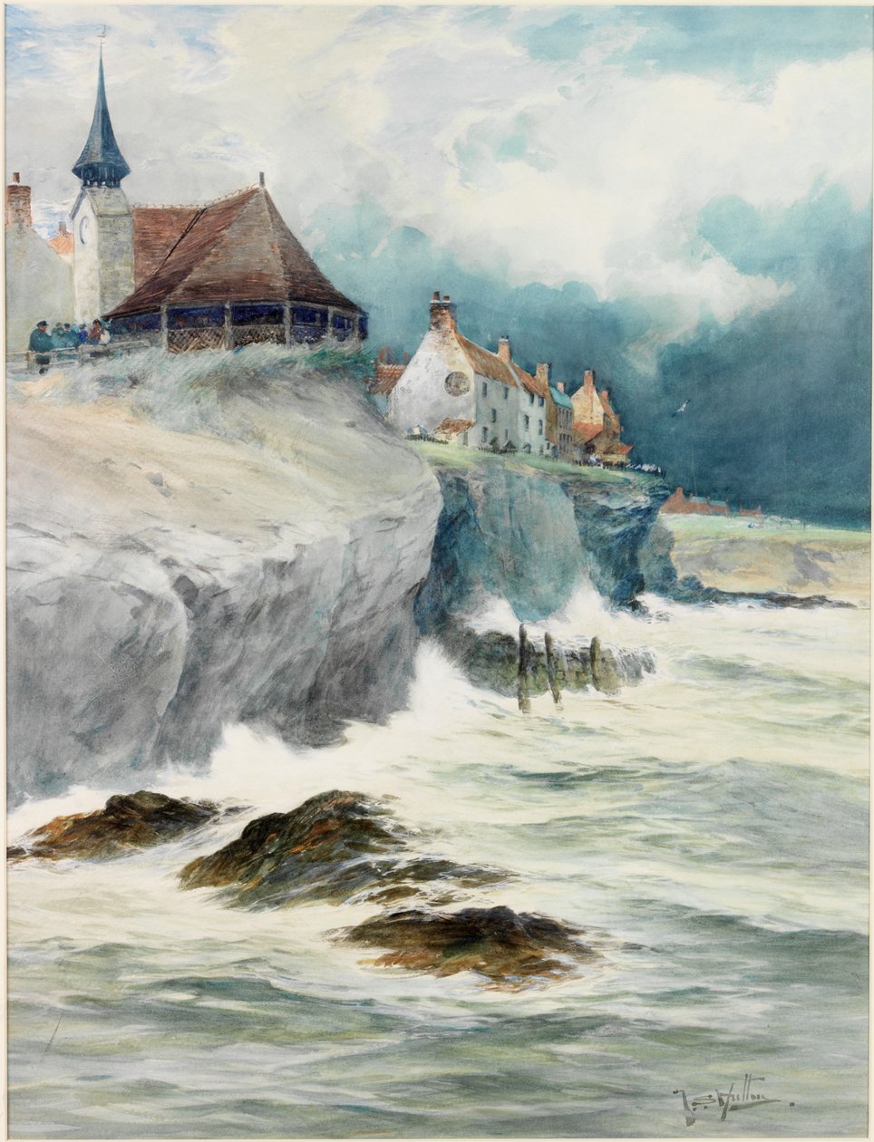 Cullercoats (blyant, wc og bodycolour på papir) af Thomas Swift Hutton