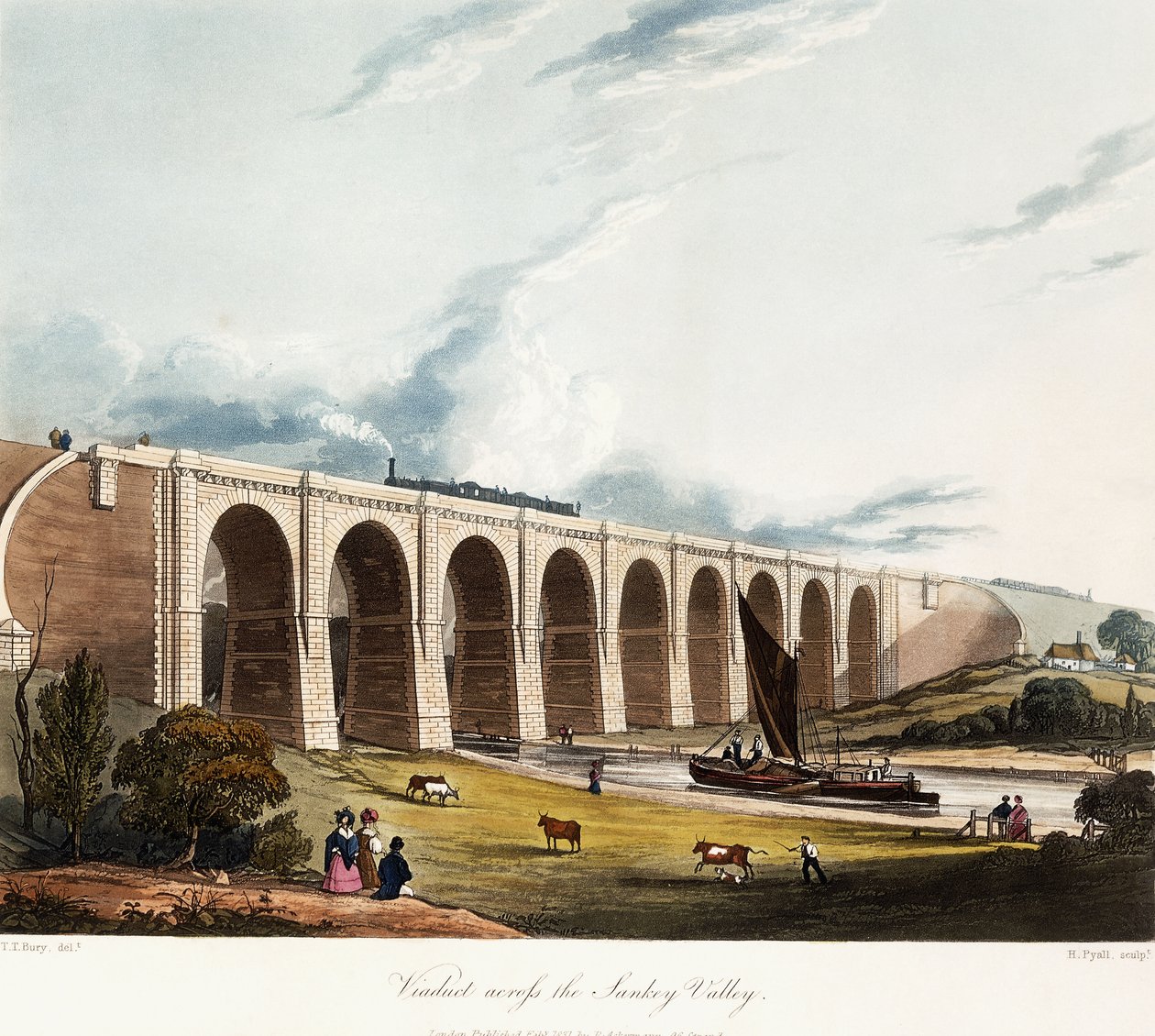 Viaduct across the Sankey Valley, 1831dani af Thomas Talbot Bury