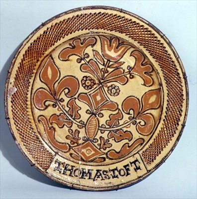 Staffordshire fad, ca. 1680 (bestik) af Thomas Toft