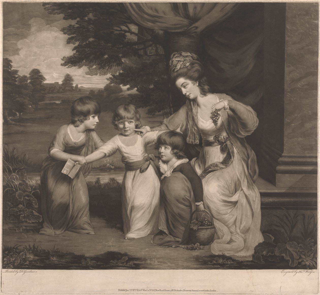 Lady Rushout og hendes børn af Thomas Watson