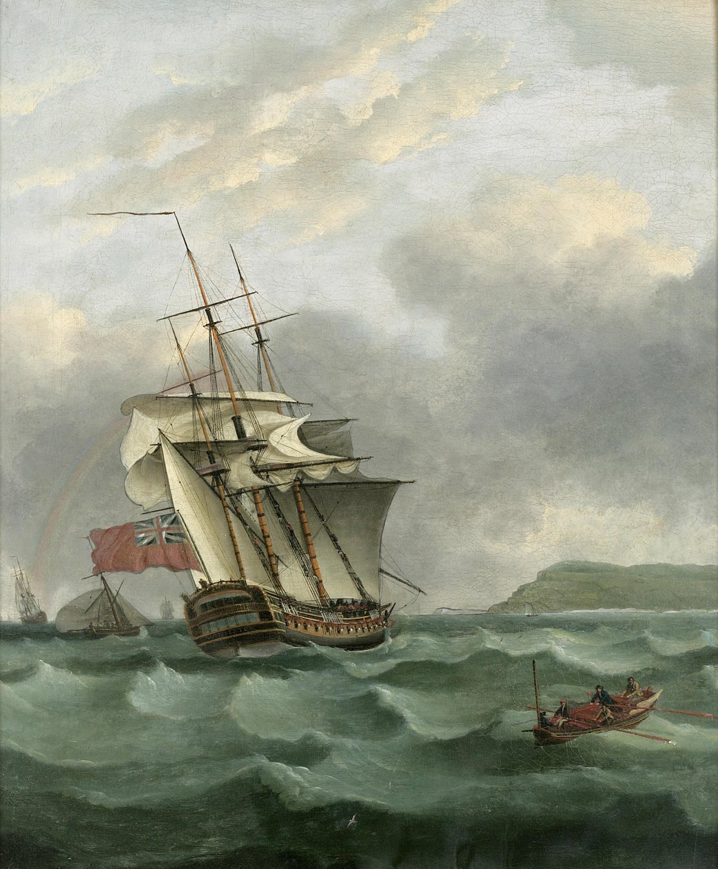 HMS Winterton nærmer sig Dover, af Thomas Whitcombe af Thomas Whitcombe