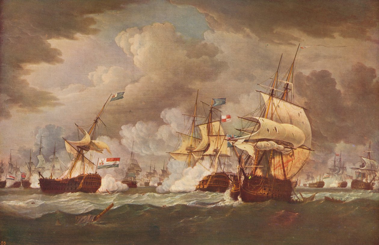 Slaget ved Camperdown, c1800 af Thomas Whitcombe