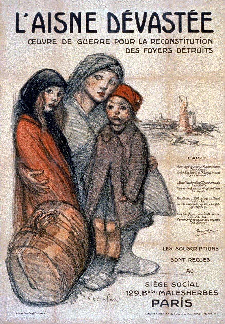 Ødelagte Aisne, 1919 af Théophile Alexandre Steinlen