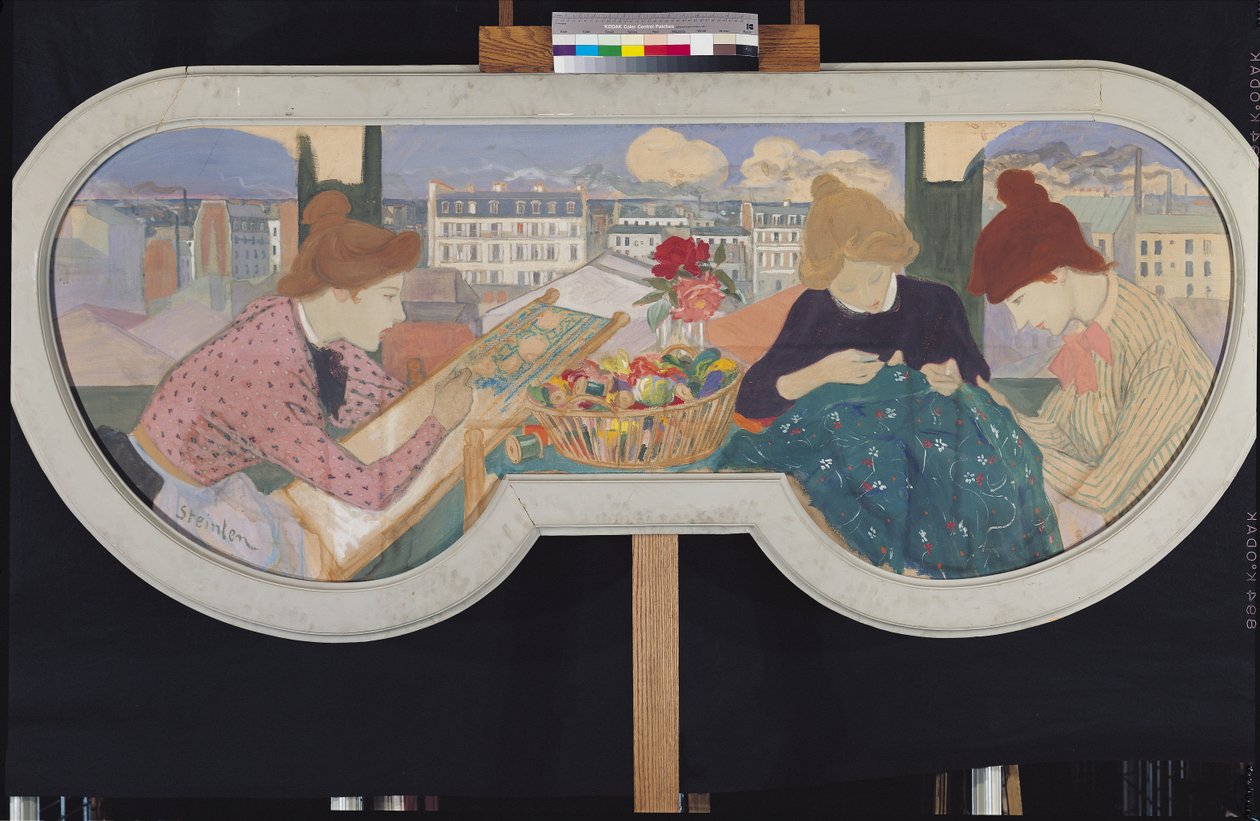 Tre kvinder på arbejde af Théophile Alexandre Steinlen