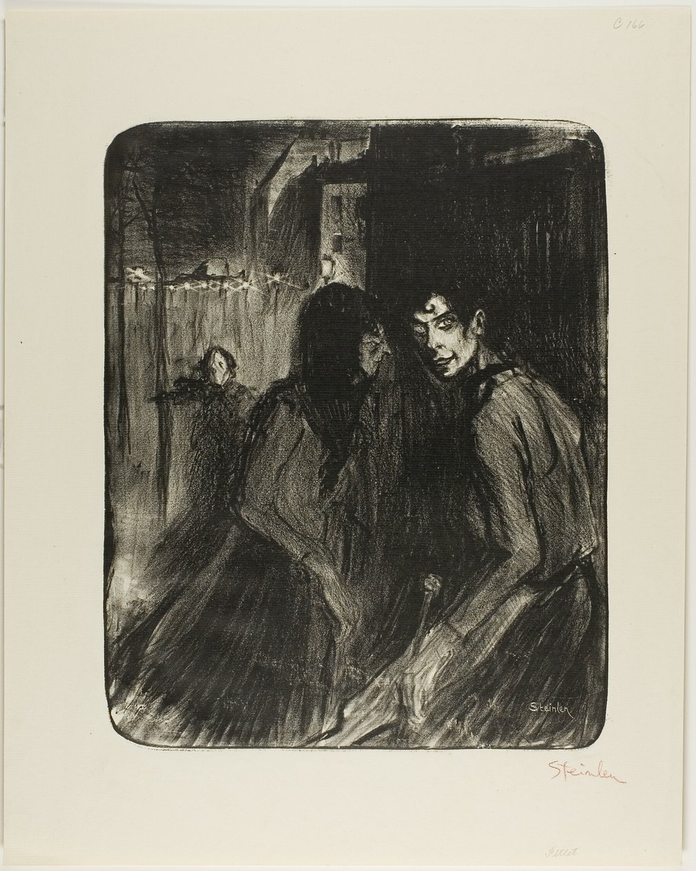 Argumenterende prostituerede af Théophile Alexandre Pierre Steinlen