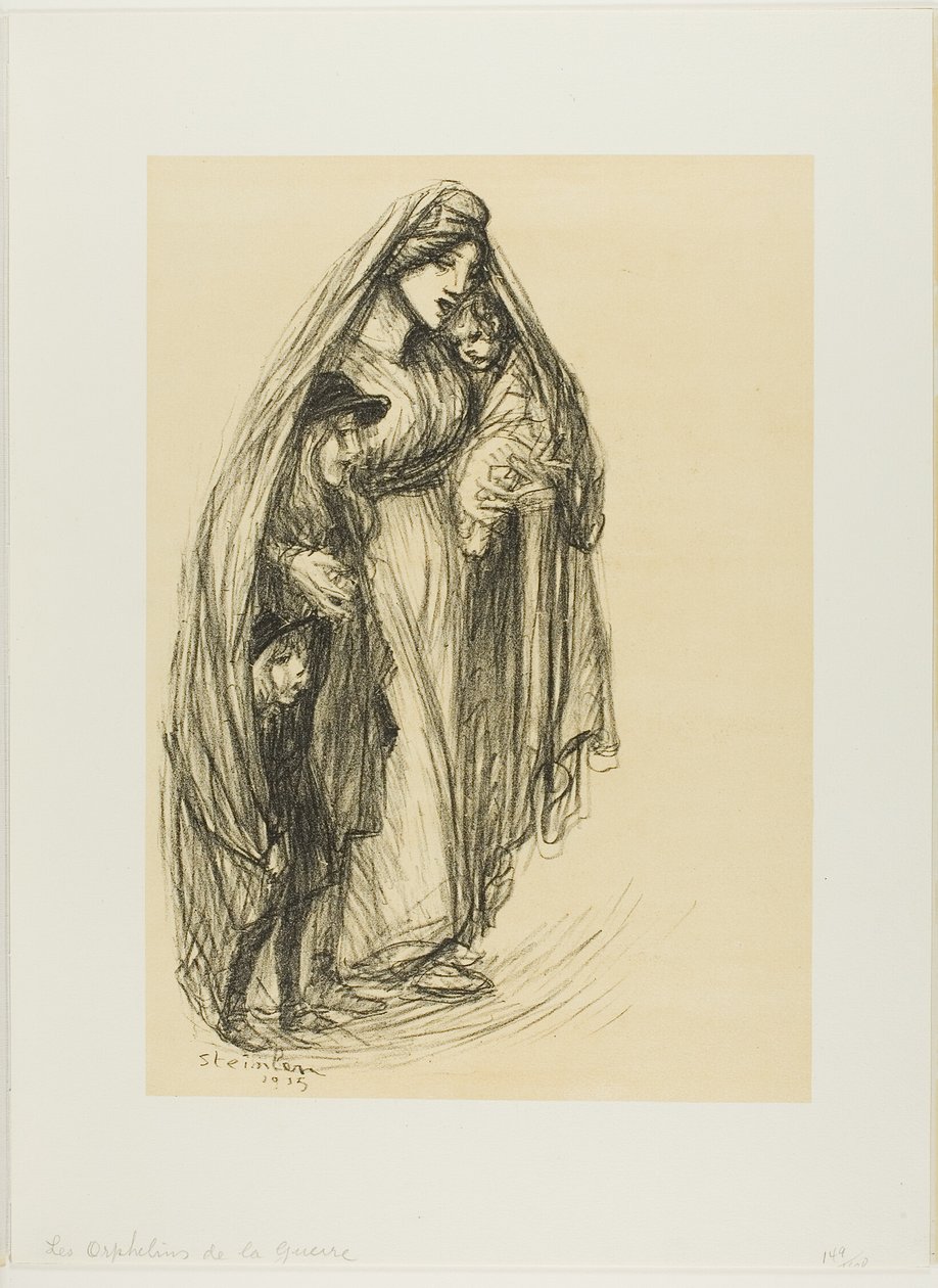 Forældreløse børn i krig af Théophile Alexandre Pierre Steinlen
