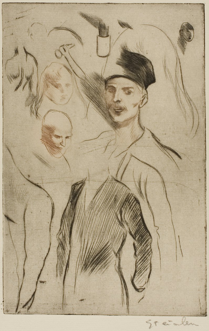 Plade med skitser, nr. 2 af Théophile Alexandre Pierre Steinlen