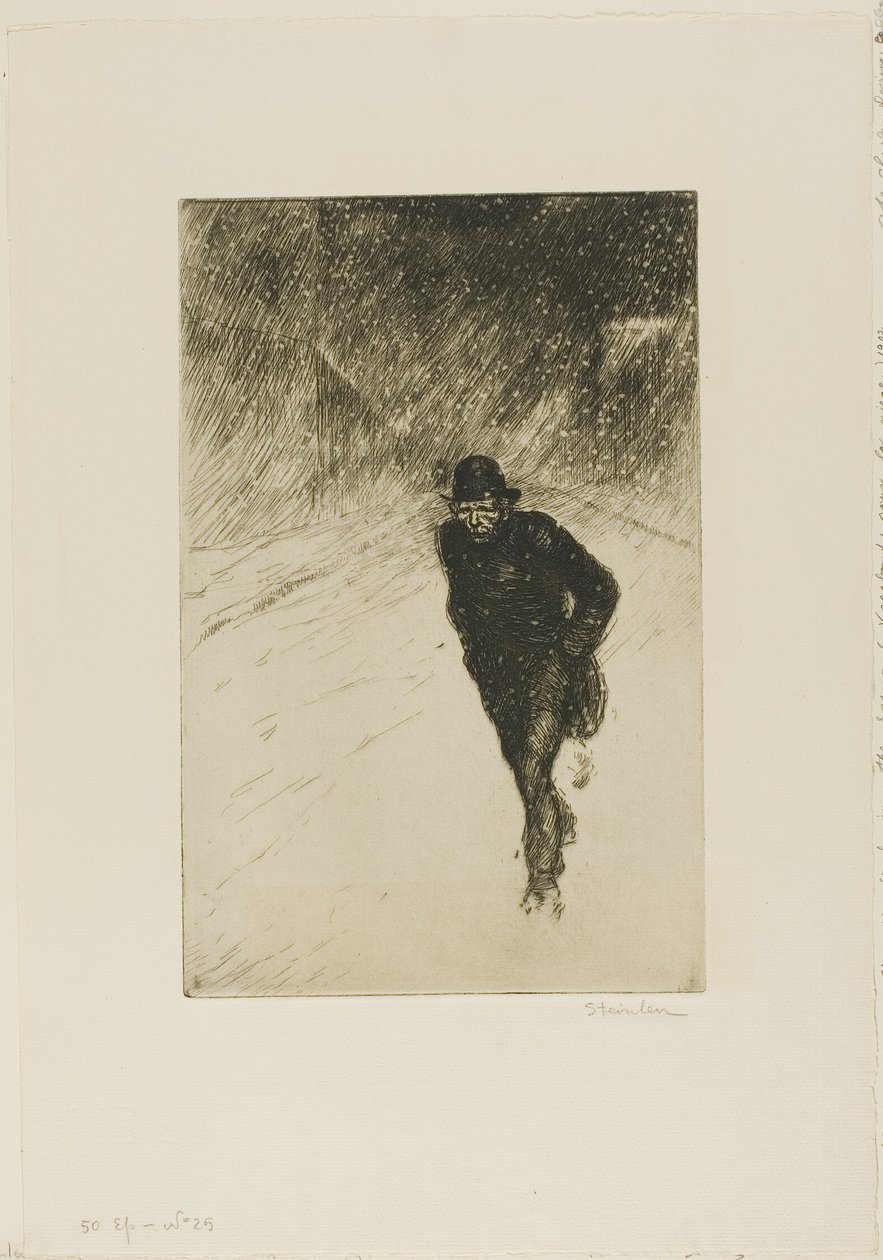 Vagabond i sneen af Théophile Alexandre Pierre Steinlen