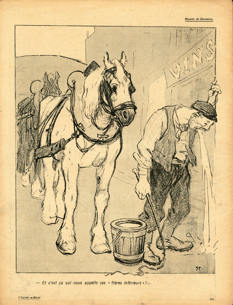 Smørtallerkenen, satirisk i farver af Théophile Alexandre Steinlen