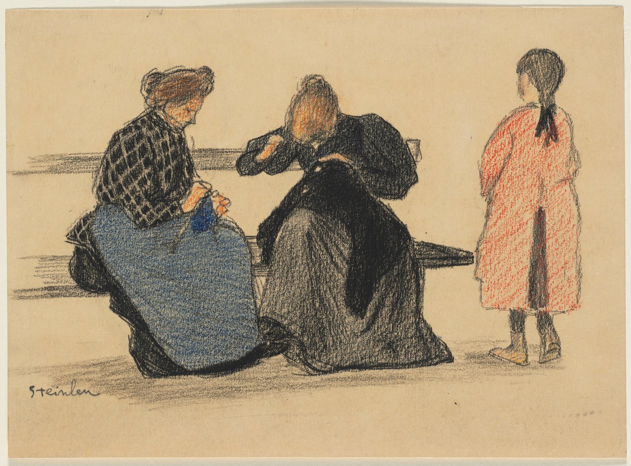 Tre figurer, 1900-tallet. af Théophile Alexandre Steinlen