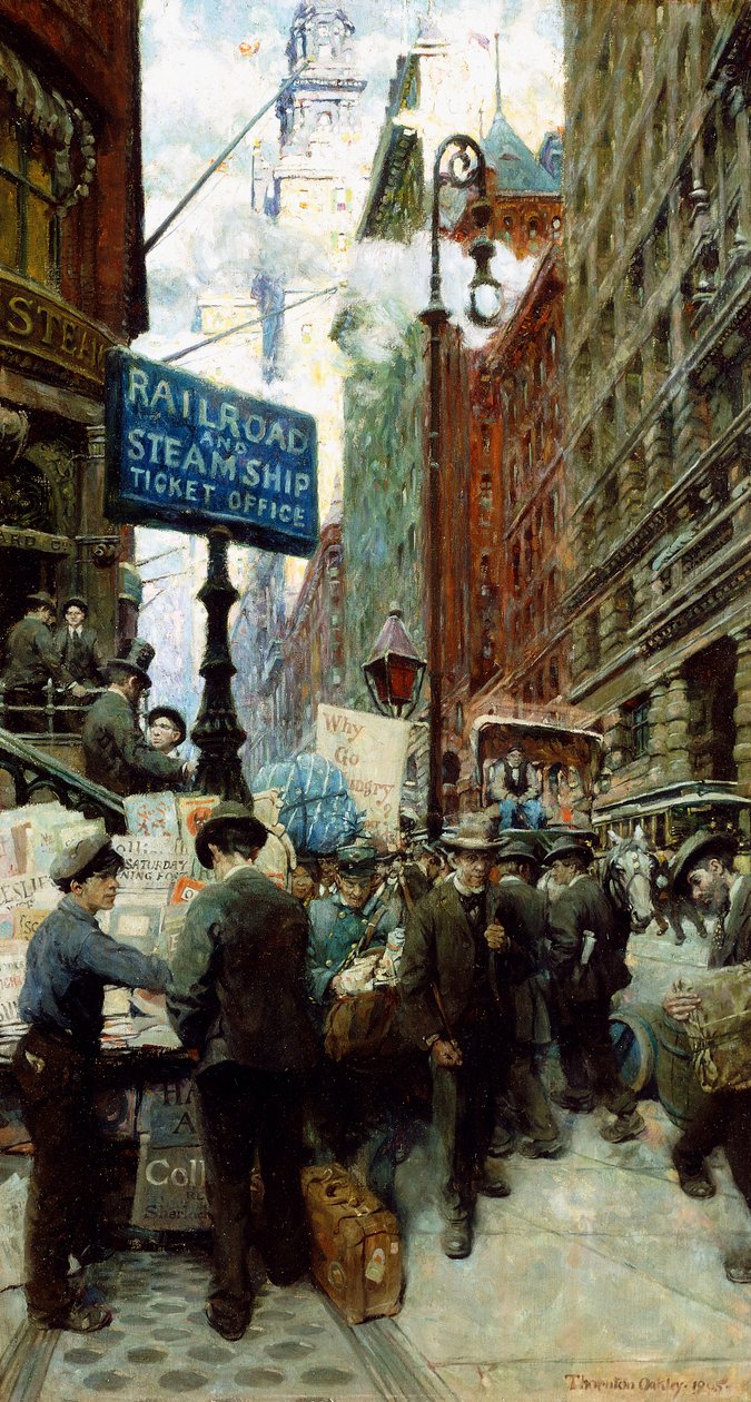 Nyhedssælger på Broadway af Thornton Oakley