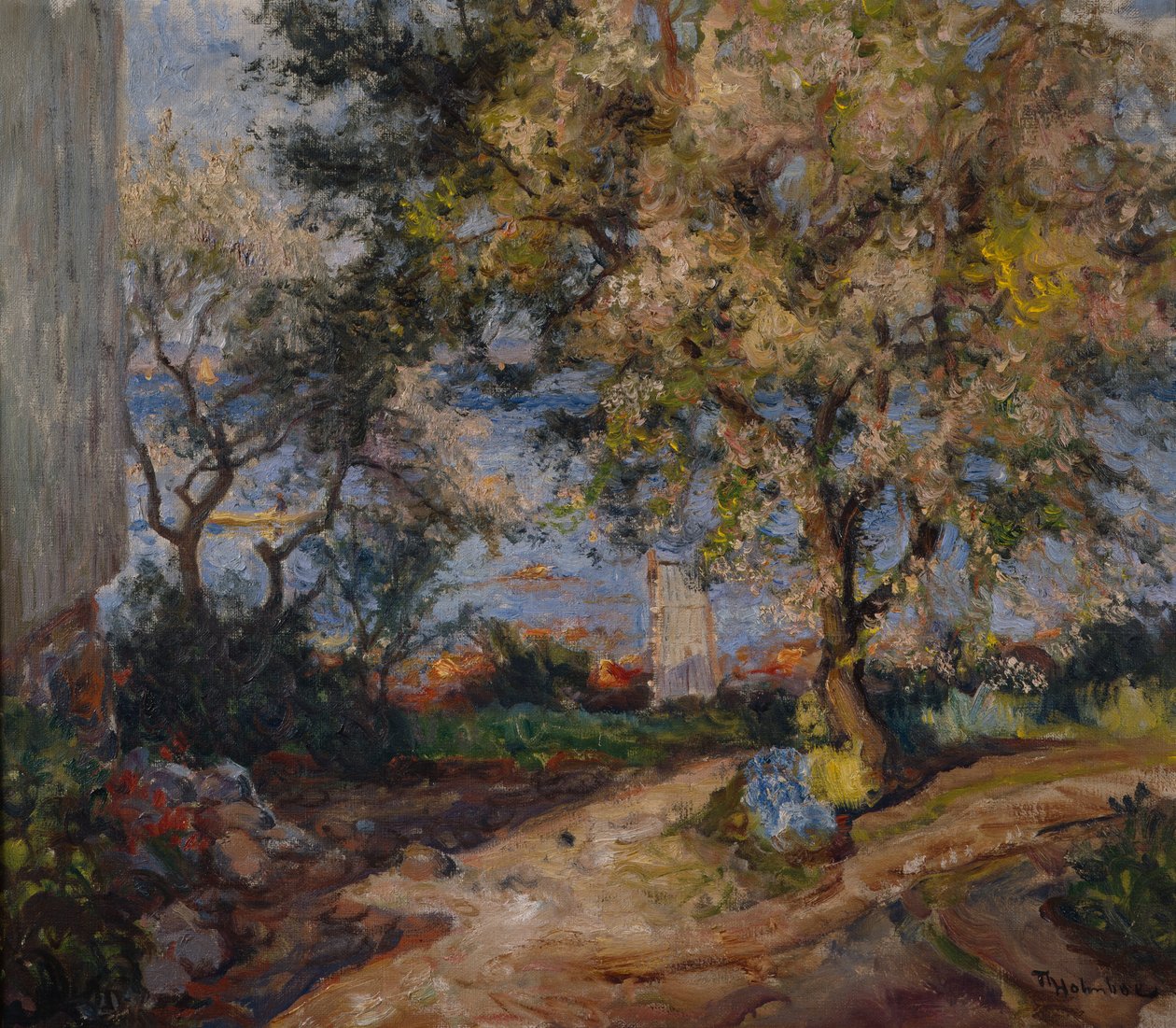 Frugtblomstrende (olie på lærred) af Thorolf Holmboe