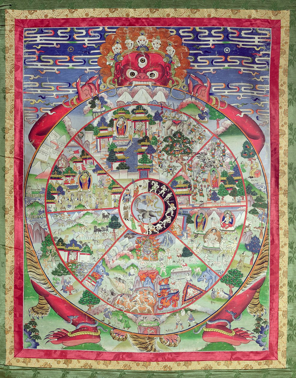 Dharmachakra, Wheel of Transmigratory Existence (papir) af Tibetan School