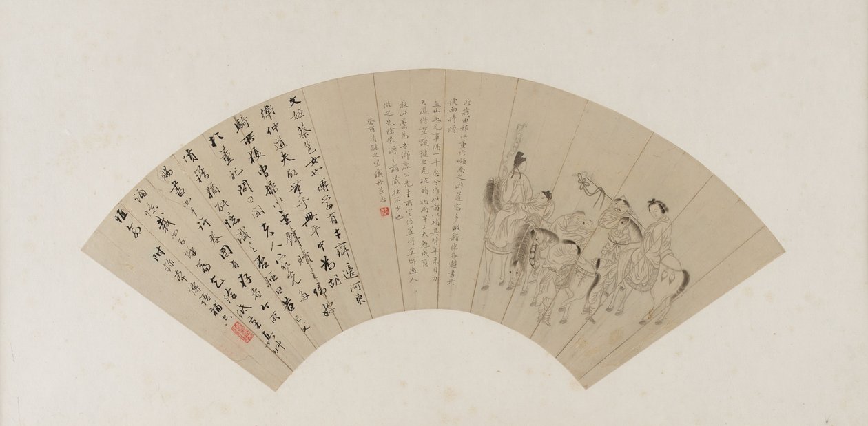 Cai Wenji vender tilbage til Kina, Qing-dynastiet, sandsynligvis 1813 (blæk på papir) af Tiezhou