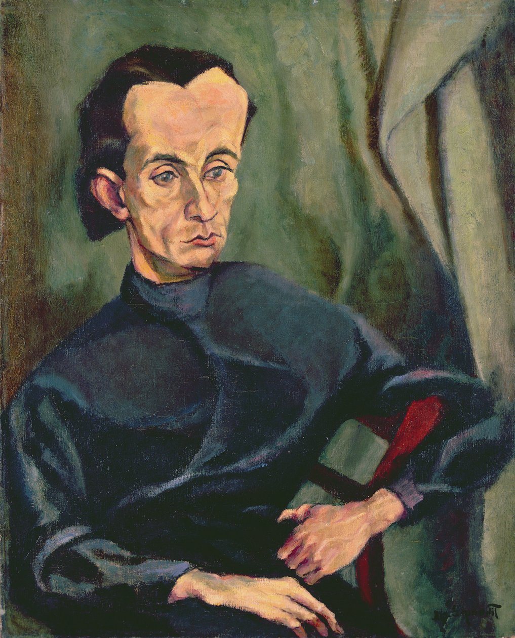 Portræt af Lasjos Kassak (1887-1967) af Tihonyi Lajos