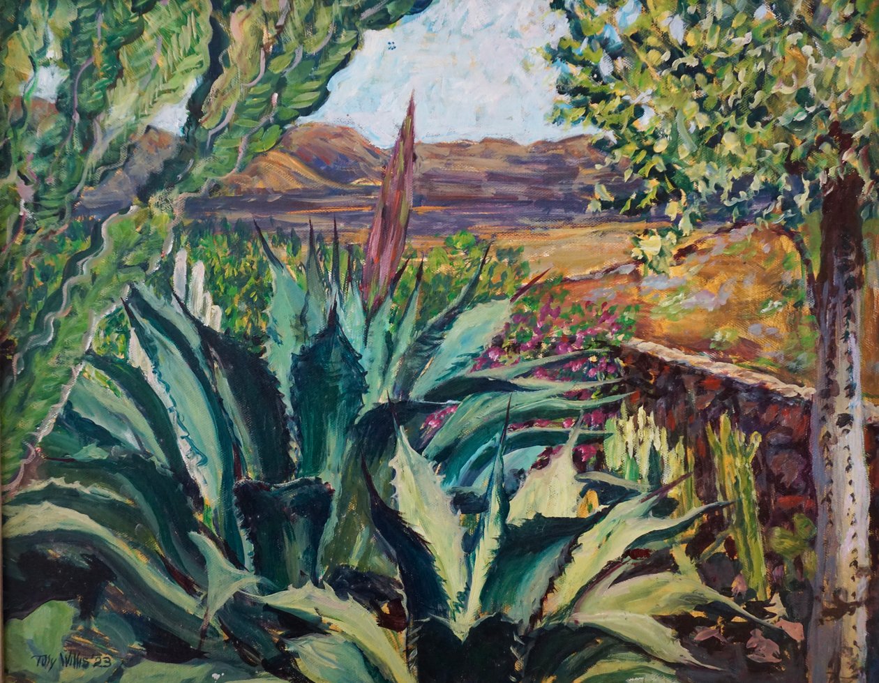 Lanzarote Landscape, 2023 (olie på plade) af Tilly Willis