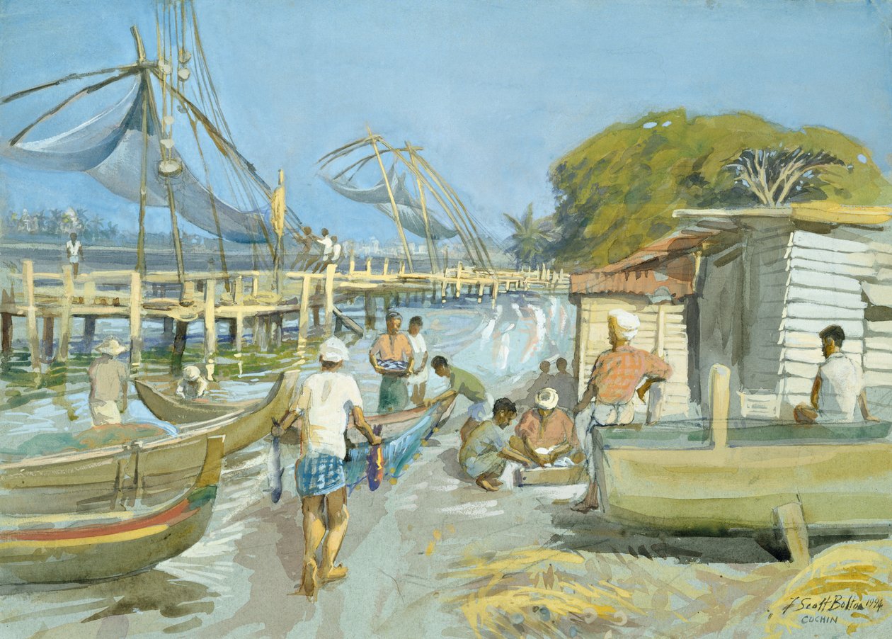 Fiskenet nær Cochin, 1994 (wc) af Tim Scott Bolton
