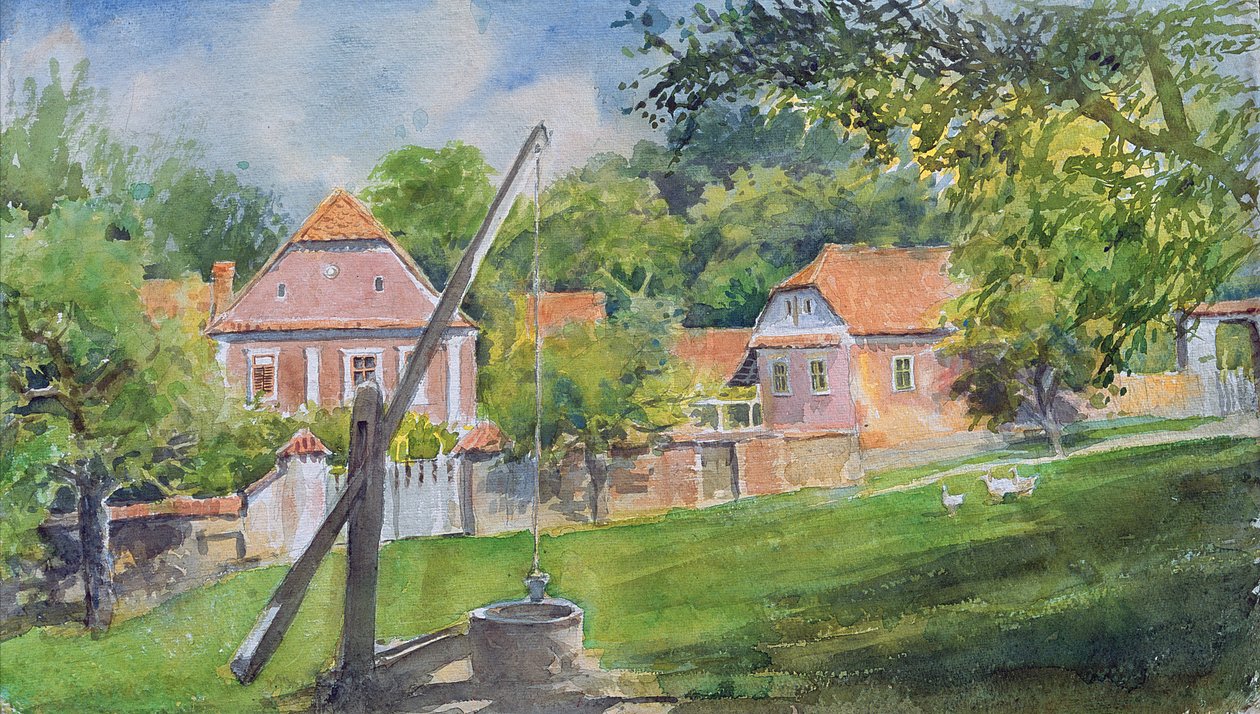 Mesendorf, Transsylvanien, 2001 (wc på papir) af Tim Scott Bolton