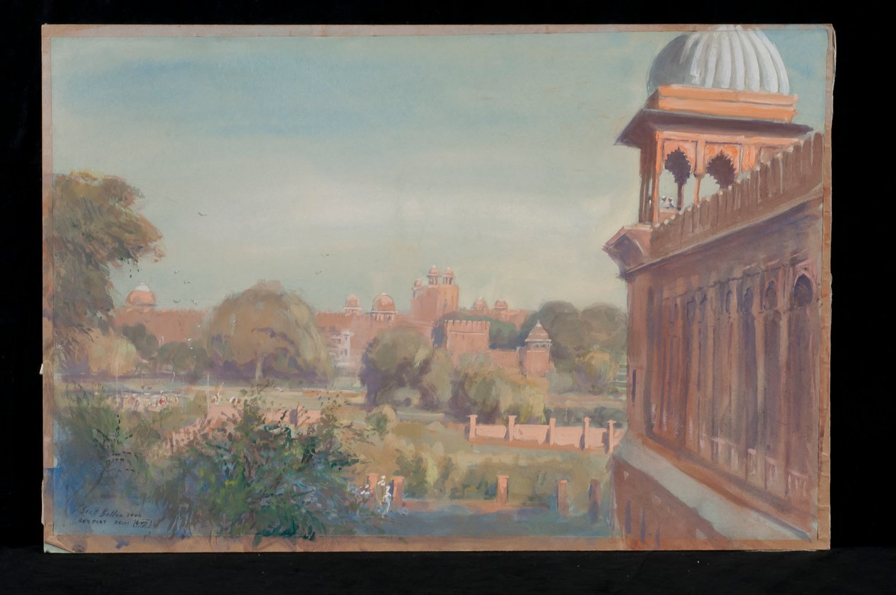 Red Fort fra Jama Masjid, 2004 af Tim Scott Bolton