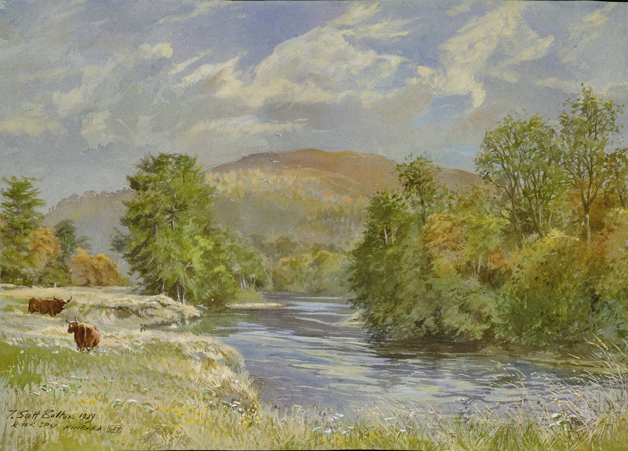 River Spey, Kinrara, 1989 (wc) af Tim Scott Bolton