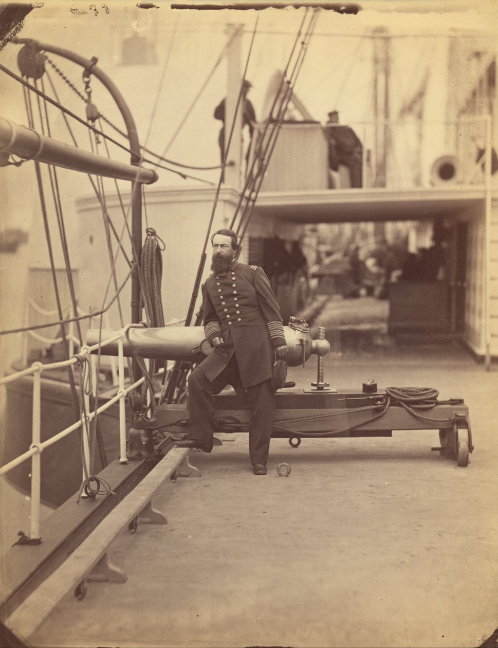 (Admiral David Dixon Porter på dækket af sit flagskib Malver efter sejren i Ft. Fisher ... af Timothy H. OSullivan