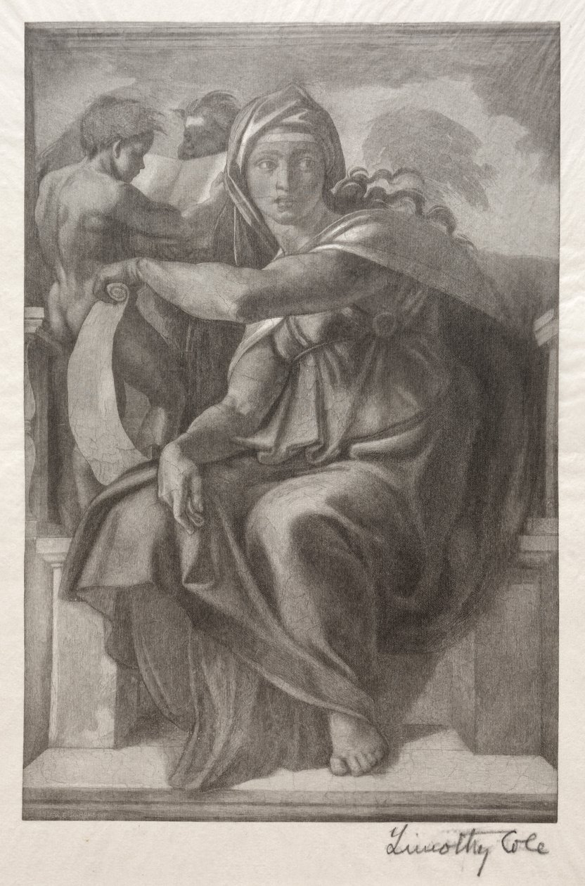 Gamle italienske mestre: The Delphian Sibyl, 1890. af Timothy Cole