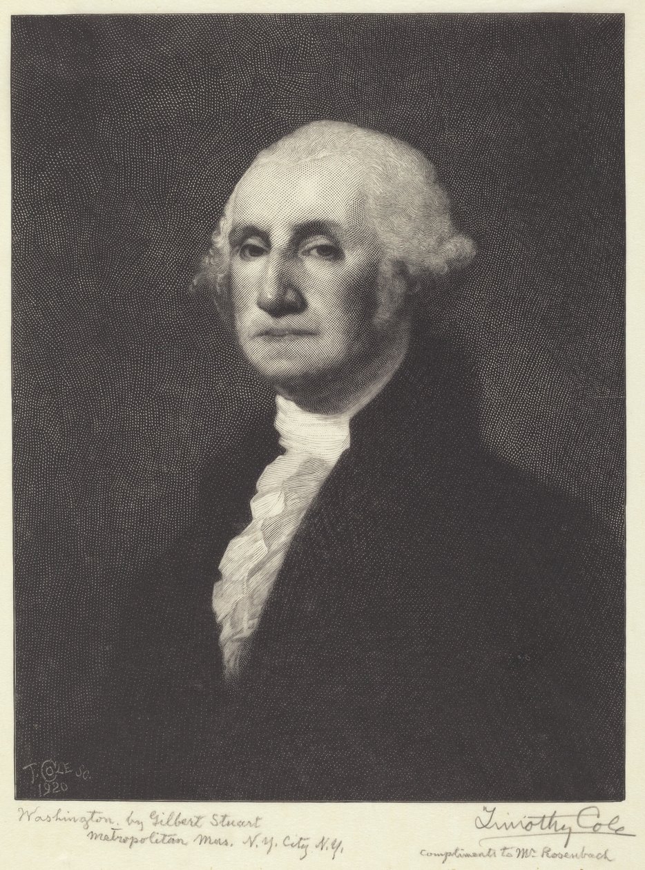 Washington af Timothy Cole after Gilbert Stuart