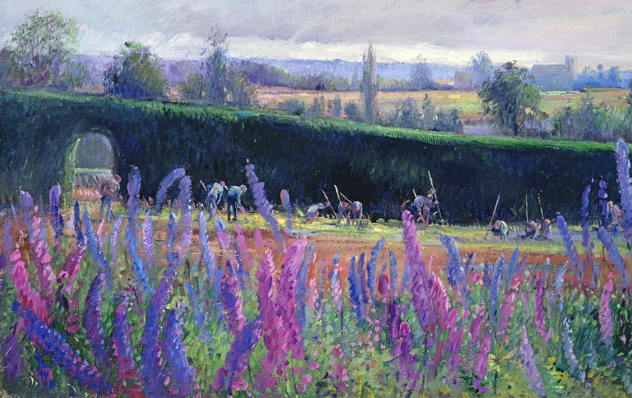 Hoeing Against the Hedge, 1991 af Timothy Easton