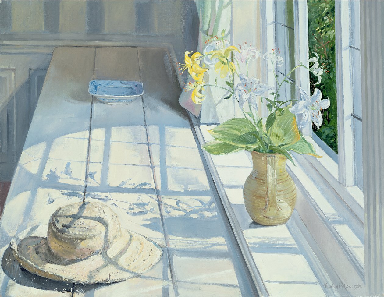 Liljer og en stråhat af Timothy Easton