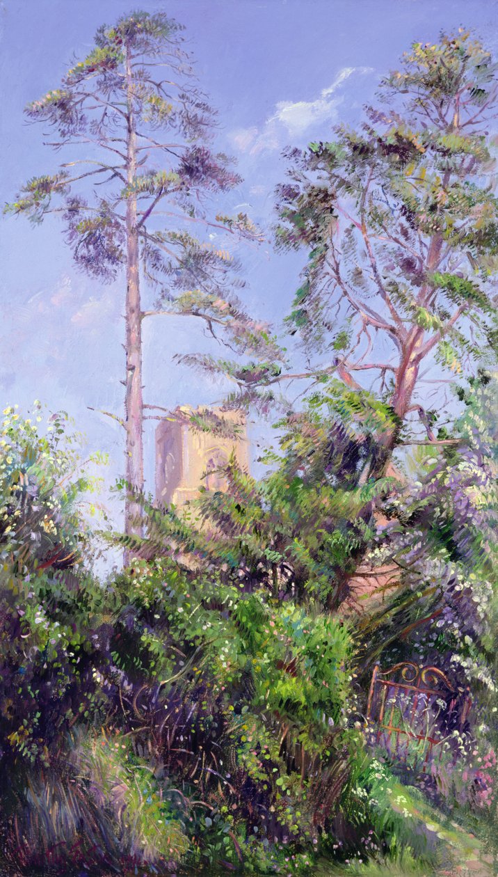 Fyrretræ og tårn af Timothy Easton