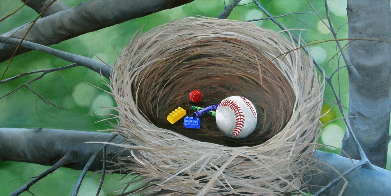 Nest, 2017 (akryl på lærred) af Tina Palmer