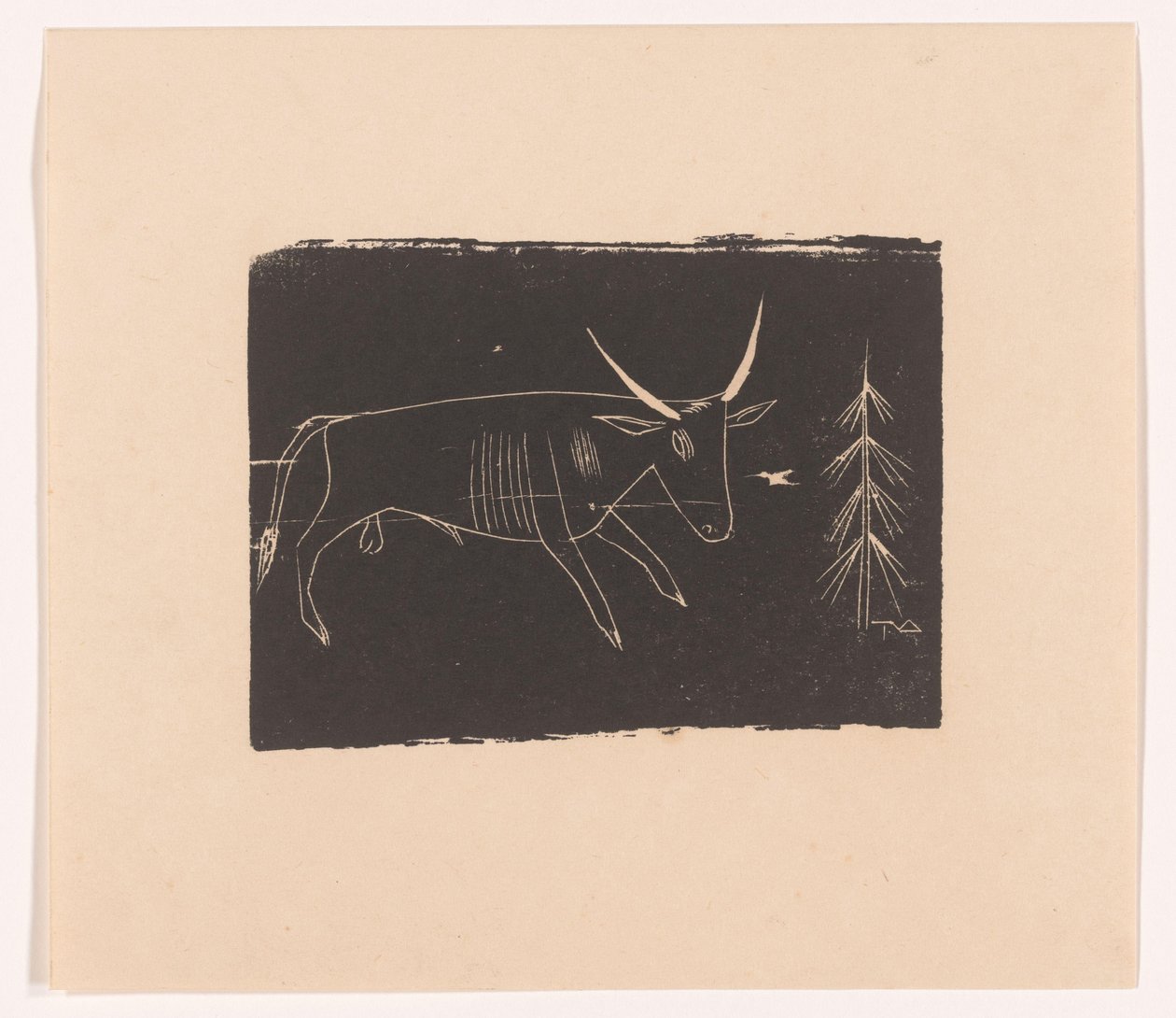 Stier af Tinus van Doorn (signed by artist)